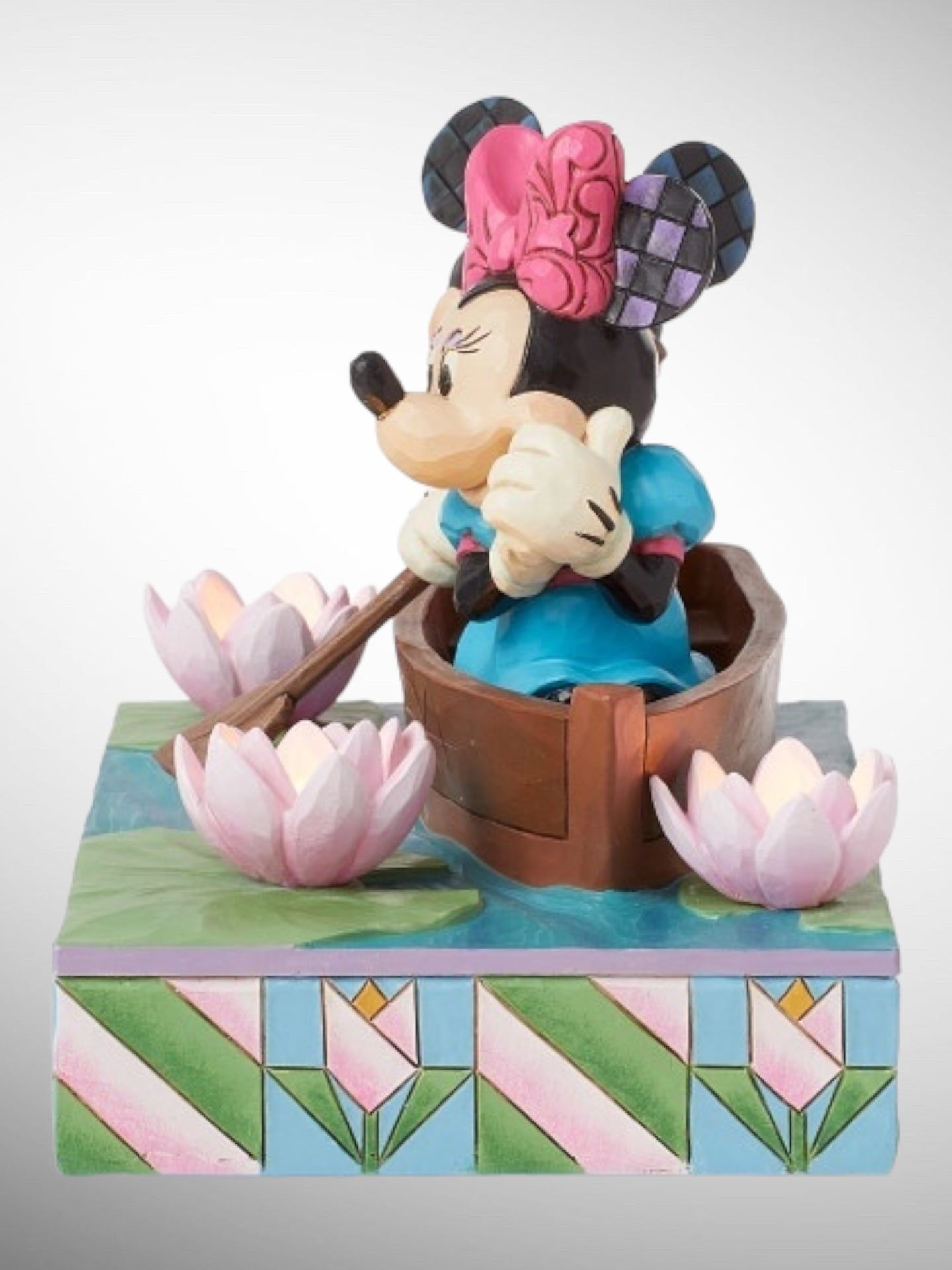 Jim Shore Disney Traditions - Row-Mance Is In The Air Mickey Minnie LED Figurine